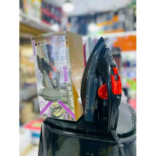 Portable Steam Iron, Spray Iron,1600W with Teflon Soleplate, 200ml Water Tank, Continuous Steam & Vertical Steam Functions-BLACK for sale in Kampala - Yilick