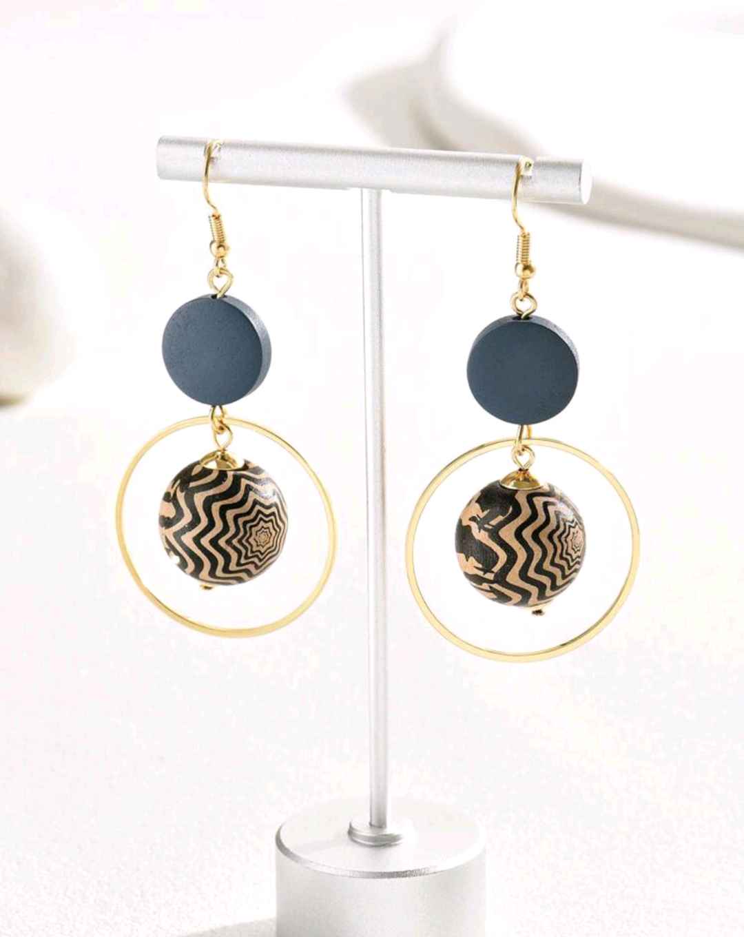 Bohemian Wooden Bead Earrings for sale in Wakiso - Yilick