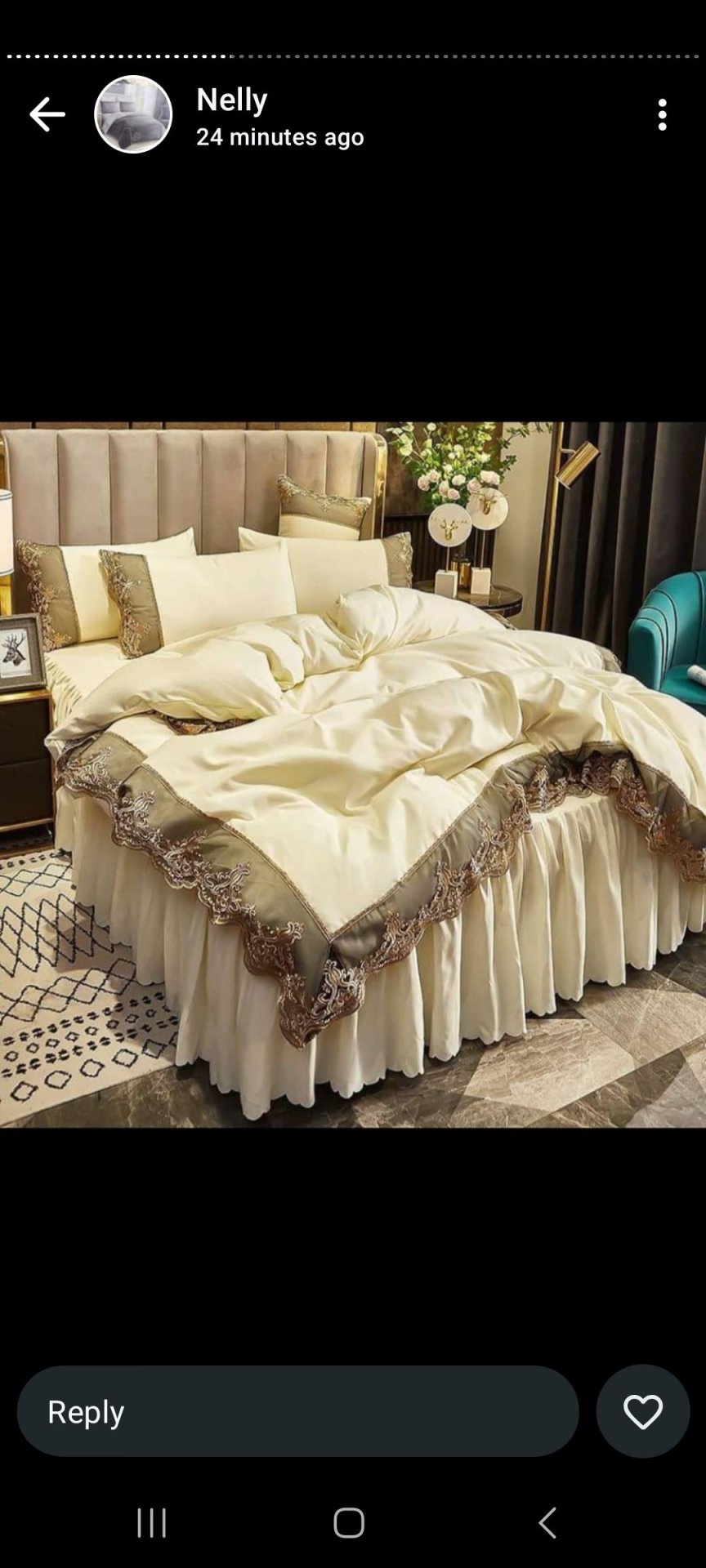 Luxurious Creamy Bedding Set with Elegant Embroidery for sale in Kampala - Yilick