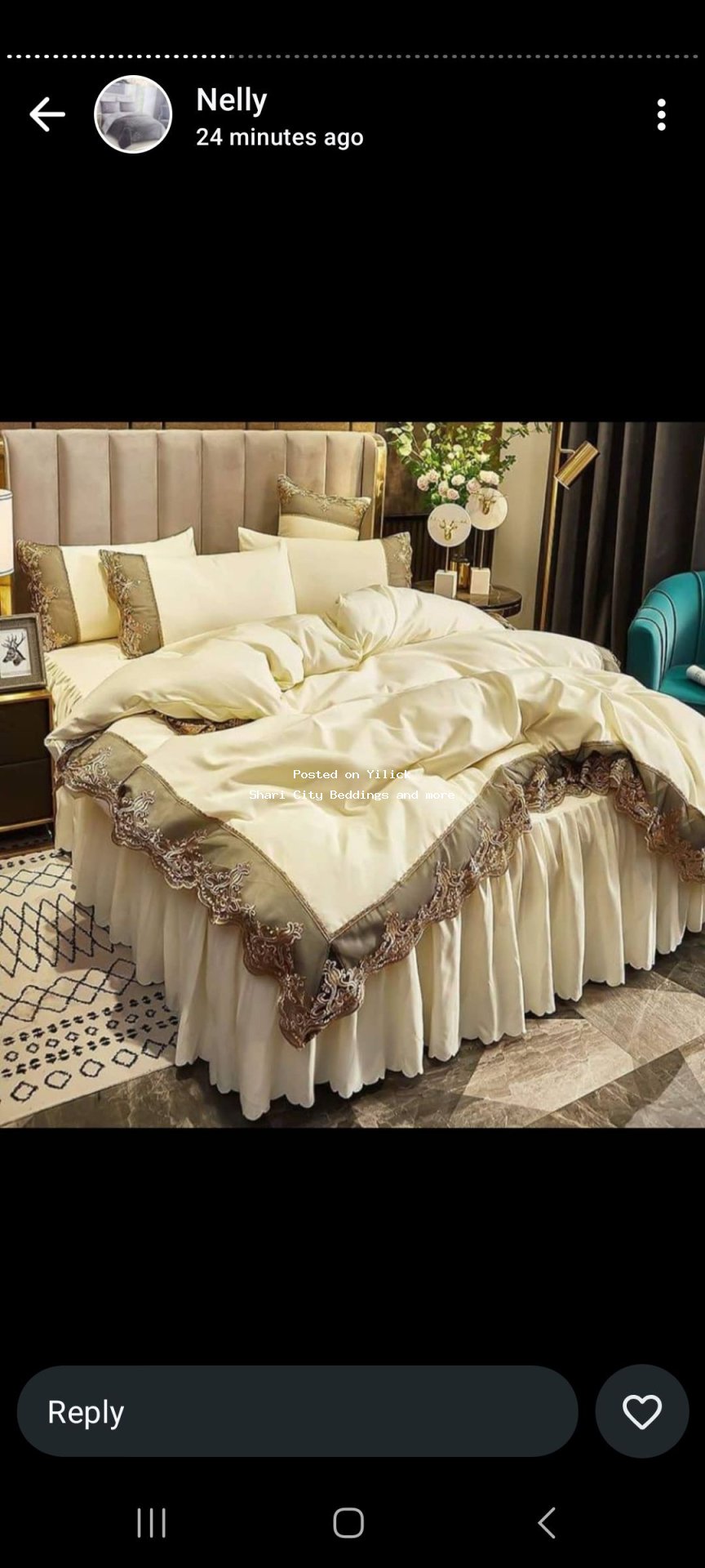 Luxurious Creamy Bedding Set with Elegant Embroidery for sale in Kampala - Yilick