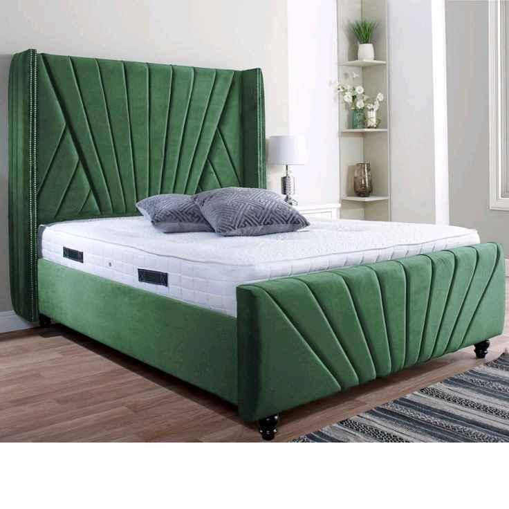 fabric bed in green colour for sale in Kampala - Yilick