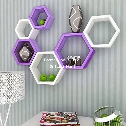 Hexagon/ honey comb pattern shelf / shelves / wall shelf / floating shelf for sale in Kampala - Yilick