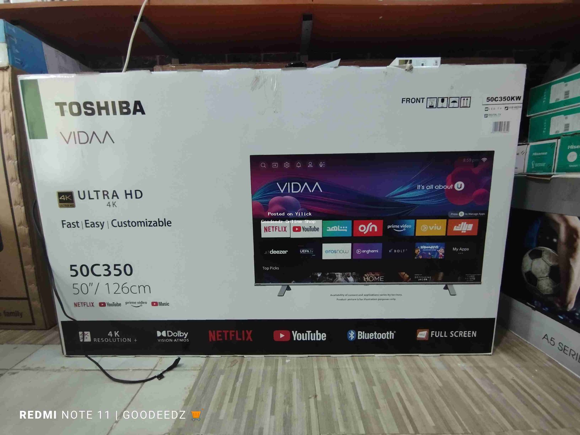 Toshiba 50 Inch Smart TV 50C350 â€“ 4K UHD VIDAA Smart TV; Dolby Atmos, Bluetooth, Free-to-Air, Frameless (Bezel Less) for sale in Kampala - Yilick